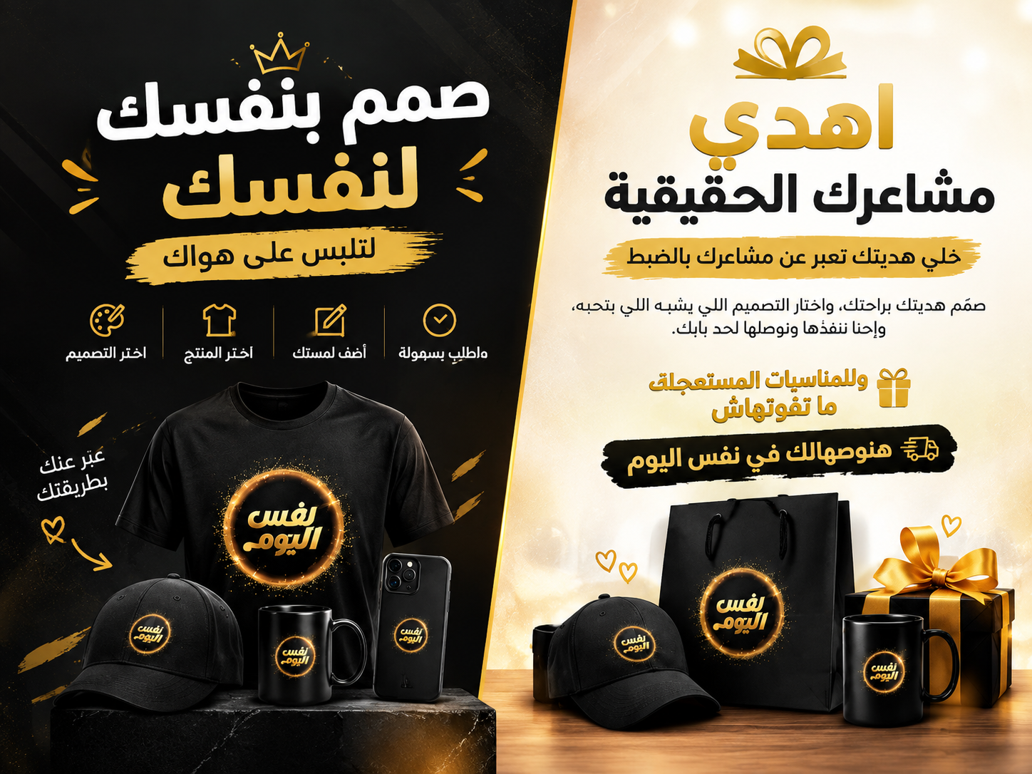 منتجات نفس اليوم الجاهزة للتخصيص
